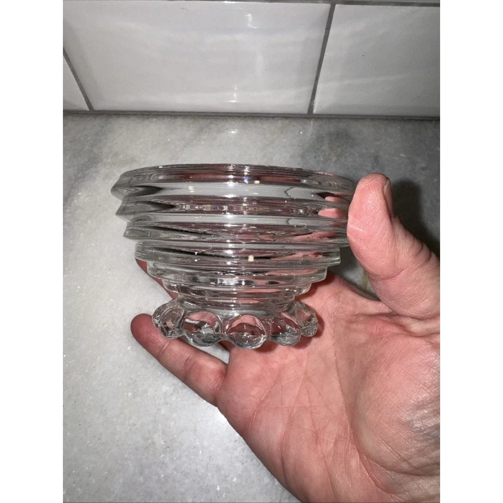 Set Of 2 Vintage Anchor‎ Hocking Manhattan Sherbet  Crystal